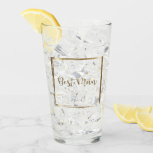 Watercolor Navy & Blush Bestman Glass