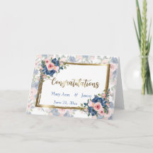 Watercolor Navy & Blush Wedding