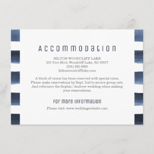 Watercolor navy stripes nautical accommodation enclosure card