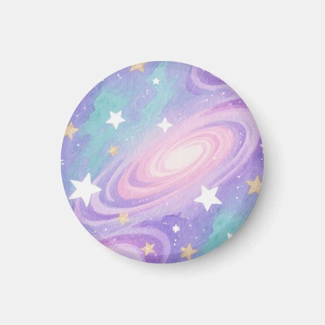 Watercolor Nebula Swirls Pattern design Magnet (Front)