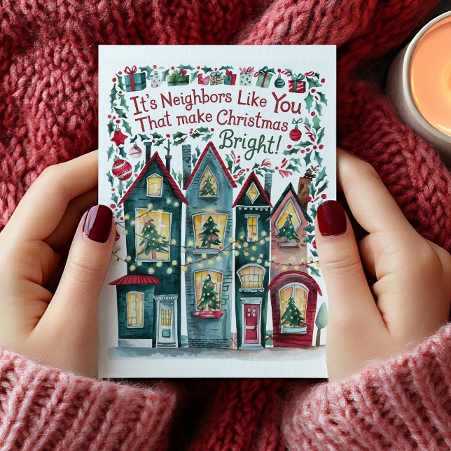 Watercolor Neighbourhood Neighbour Christmas Card (Creator Uploaded)