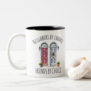 Watercolor Neighbours by Chance Friends by Choice Two-Tone Coffee Mug