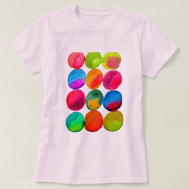 Watercolor neon spots pop art T-Shirt (Design Front)