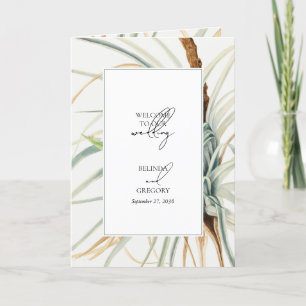 Watercolor Neutral Boho Wedding Order of Service Programme