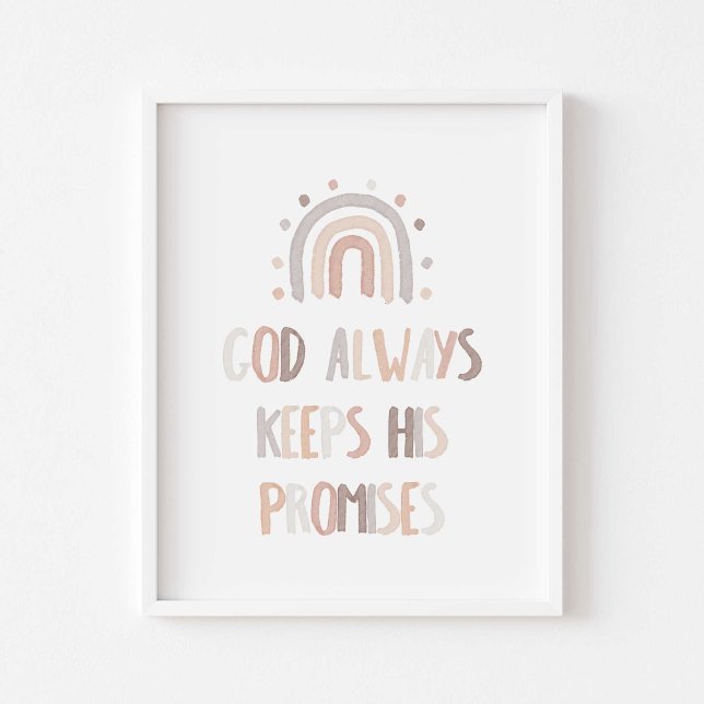 Watercolor neutral God keep his promises poster (Creator Uploaded)