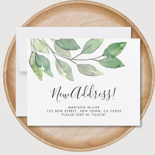 Watercolor New Address Moving Announcement Card