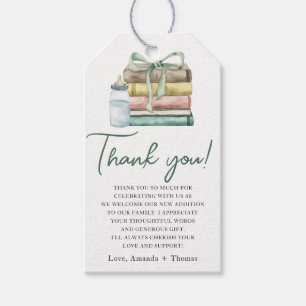 Watercolor New Chapter Baby Shower Thank you Gift Tags