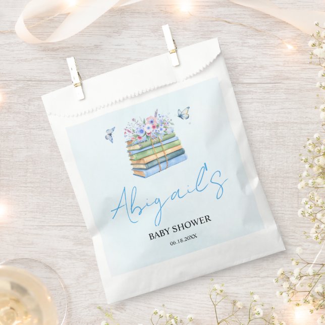 Watercolor New Chapter Begins baby boy shower Favour Bags (Clipped)
