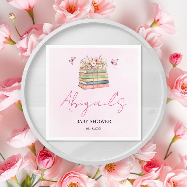 Watercolor New Chapter Begins baby girl shower Napkin (Creator Uploaded)