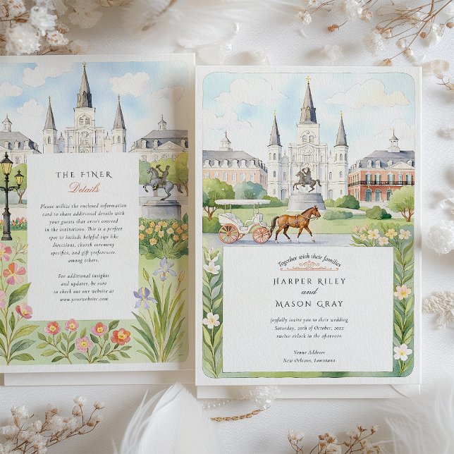 Watercolor New Orleans Wedding Invitation (Creator Uploaded)