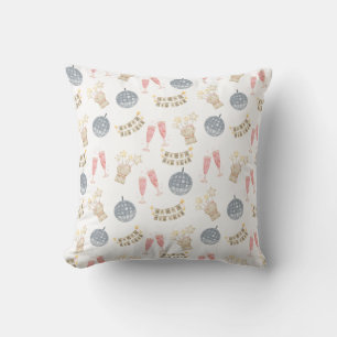 Watercolor New Year pattern in vintage Cushion