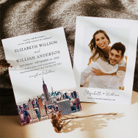 Watercolor New York Destination Wedding Photo