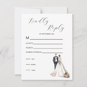 Watercolor Newlyweds RSVP Card