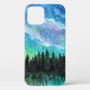 Watercolor night landscape Milky Way iPhone 12 Case