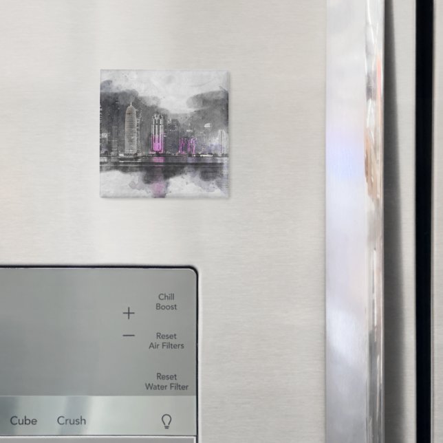 Watercolor night Qatar  Magnet (In Situ (Fridge))