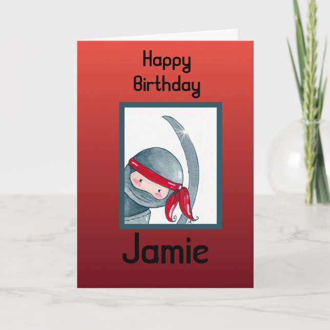 Watercolor Ninja, Birthday Card (Front)