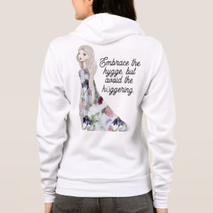 WATERCOLOR NORDIC GIRL HYGGE LIFESTYLE WISDOM HOODIE