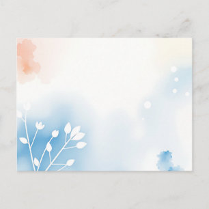 Watercolor Nouveau Background with Delicate Nature Postcard