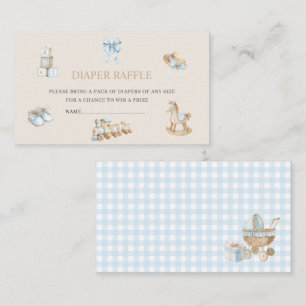  Watercolor Nursery beige  blue toys baby shower d Enclosure Card