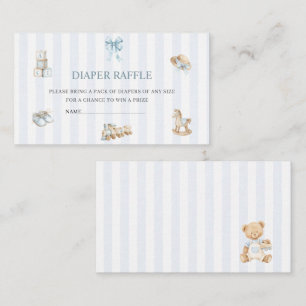  Watercolor Nursery beige  blue toys baby shower d Enclosure Card