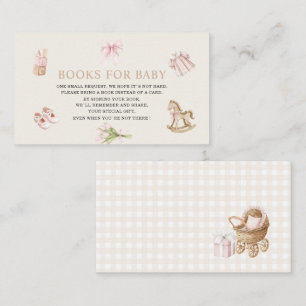 Watercolor Nurserygirl beige pink toys baby showe Enclosure Card