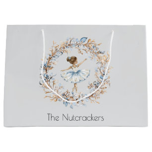 Watercolor Nutcracker Ballerina Christmas Large Gift Bag