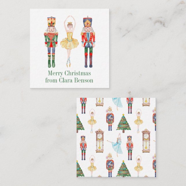Watercolor Nutcracker Ballet Christmas Enclosure Card (Front/Back)