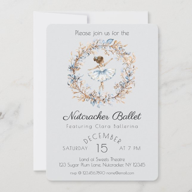 Watercolor Nutcracker Ballet Recital Invitation (Front)