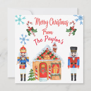 Watercolor Nutcracker Christmas Card