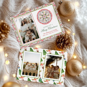Watercolor Nutcracker Medallion Christmas Holiday Card