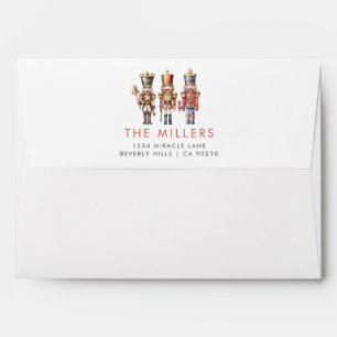 Watercolor Nutcracker Modern Minimal Christmas Envelope