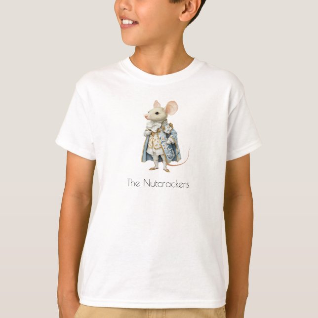 Watercolor Nutcracker Mouse King Christmas T-Shirt (Front)