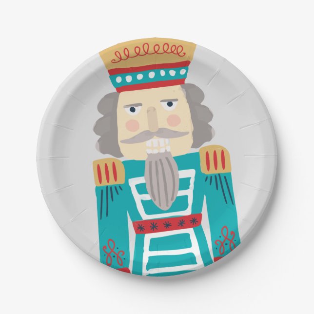 Watercolor Nutcracker Paper Plates (Front)