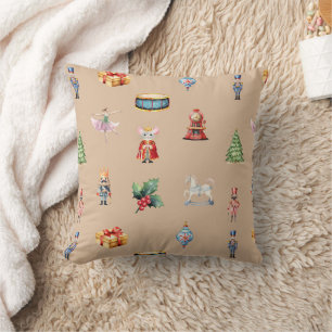 Watercolor Nutcracker Pattern Cushion