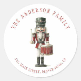 Watercolor nutcracker return address label