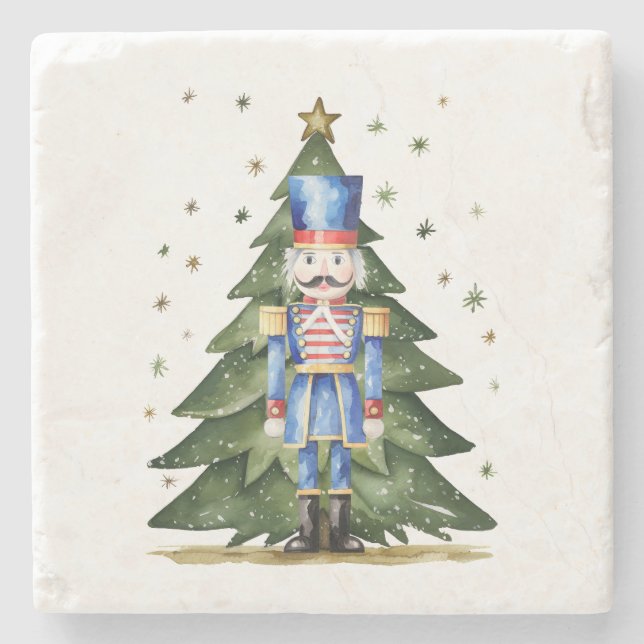 Watercolor Nutcracker Stone Coaster (Front)