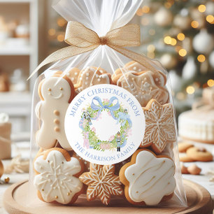 Watercolor Nutcracker Wreath Gift Classic Round Sticker