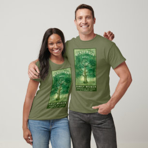 Watercolor Oak Tree Family Reunion Rustic T-Shirt