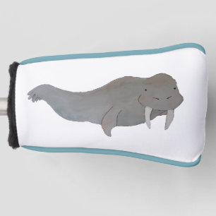 Watercolor Ocean Animal Walrus Golf Head Cover