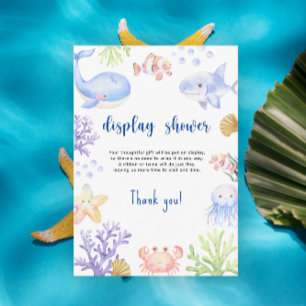 Watercolor ocean animals - display shower enclosure card