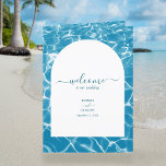 Watercolor Ocean Beach Wedding Order of Service Programme<br><div class="desc">A beautiful coastal design featuring blue watercolor ocean beach water and a white arch. Perfect wedding design for anyone who is getting married in summer, at the beach, by the seaside or having a destination wedding. A modern blue nautical beach waves theme design. A blue ocean beach wedding order of...</div>