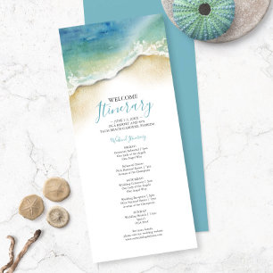 Watercolor Ocean Beach Wedding Weekend Itinerary
