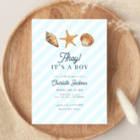 Watercolor Ocean Blue Boy Baby Shower