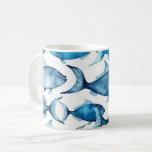Watercolor Ocean Blue Fish. Nautical Beach Pattern Coffee Mug<br><div class="desc">Start your day with a splash of the sea with this watercolor blue fish coffee mug. Featuring a lively school pattern of fish in deep navy and ocean blue tones, this nautical design adds a cheerful coastal vibe to your morning coffee or tea. This ceramic mug makes a fun and...</div>