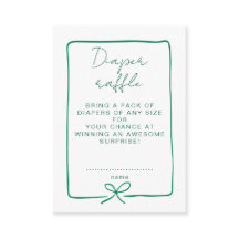 Watercolor Ocean Green Baby Shower Diaper Raffle