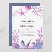 Watercolor Ocean Life Quinceañera