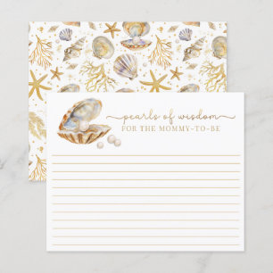 Watercolor Ocean Little Pearl Baby Shower Advice C
