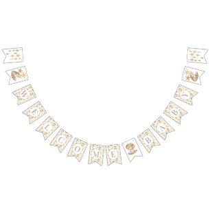 Watercolor Ocean Little Pearl Baby Shower  Bunting