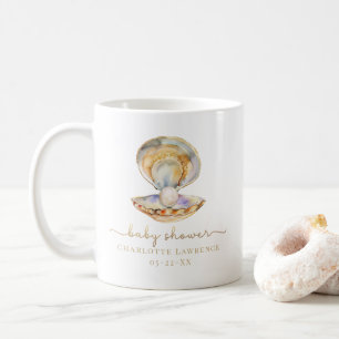 Watercolor Ocean Little Pearl Baby Shower Coffee Mug