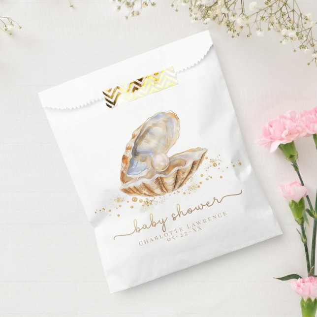 Watercolor Ocean Little Pearl Baby Shower  Favour Bags (Sealed)